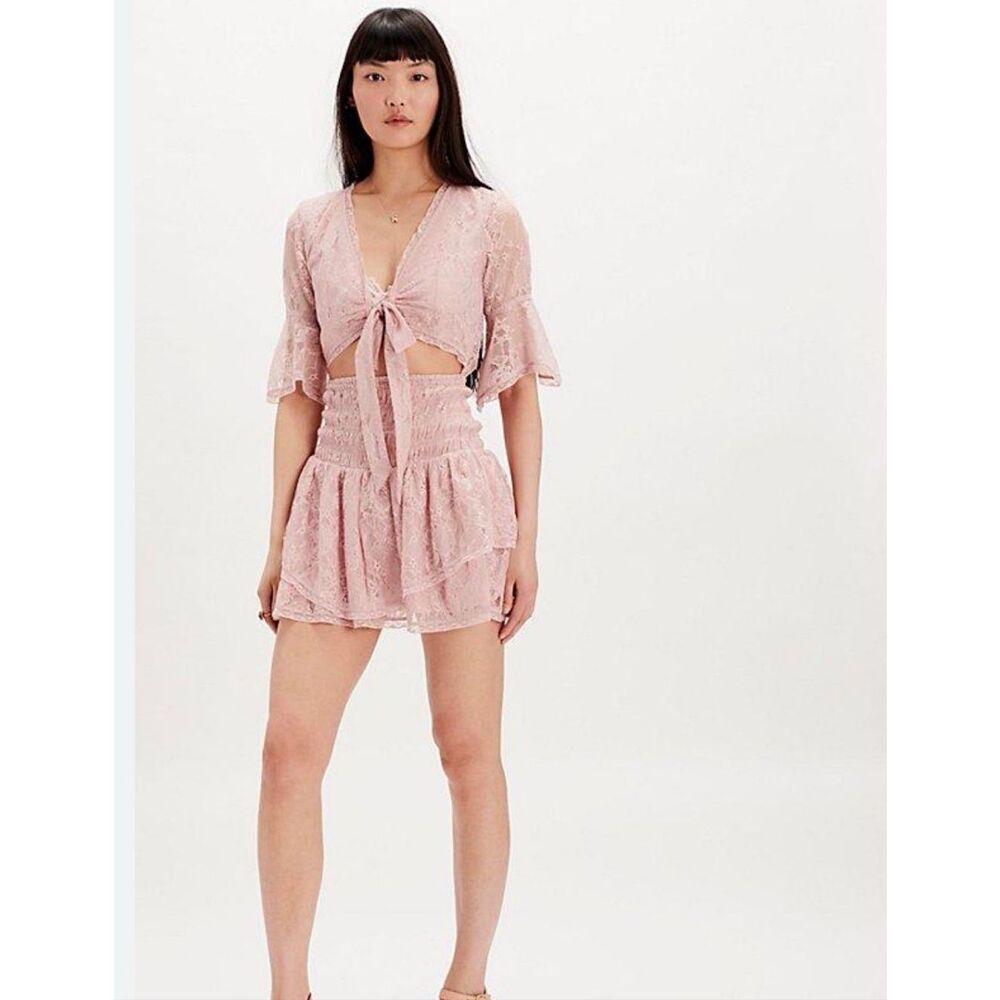 Free People Lala Lace Mini Dress Size L - Picture 2 of 9